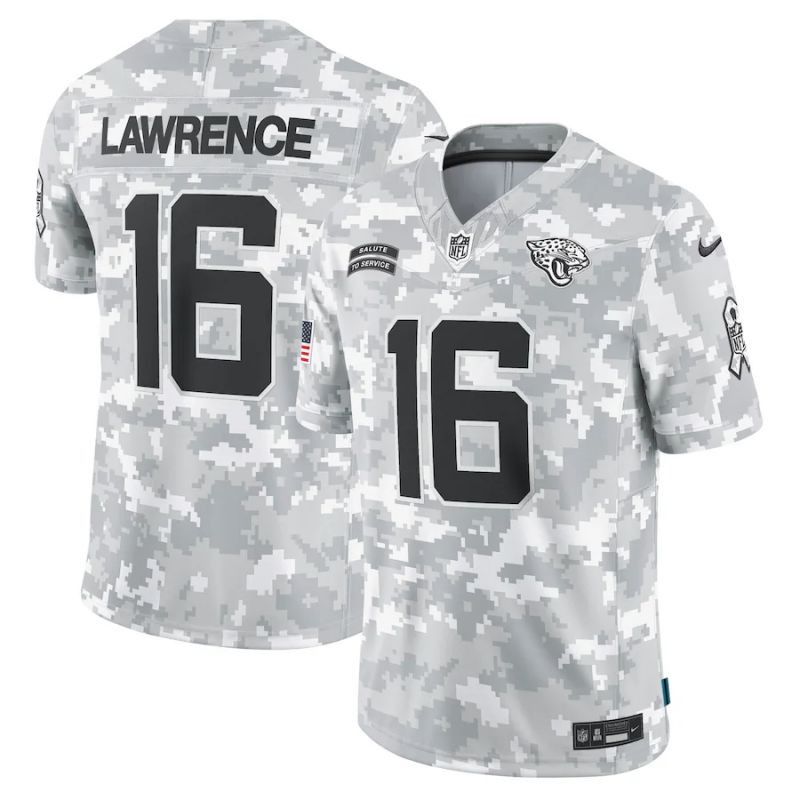 Men Jacksonville Jaguars 16 Lawrence Nike Arctic Camo 2024 Salute to Service Limited NFL Jersey